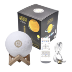 Quran Moon Lights Table Lamp 7 Colors Night Light,Smart APP Control Bluetooth Speaker with Bluetooth Remote & Mobile App, Portable Quran, Multi Language