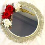Decorative Nikah Mirror With Roses For Wedding Ceremony Size 12 Inches Mirror