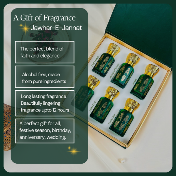 Premium Attar Collection – Jawhar-e-Jannat: 6 Exquisite Fragrances | Alcohol Free | Luxury Perfume Oil Gift Set - Image 5