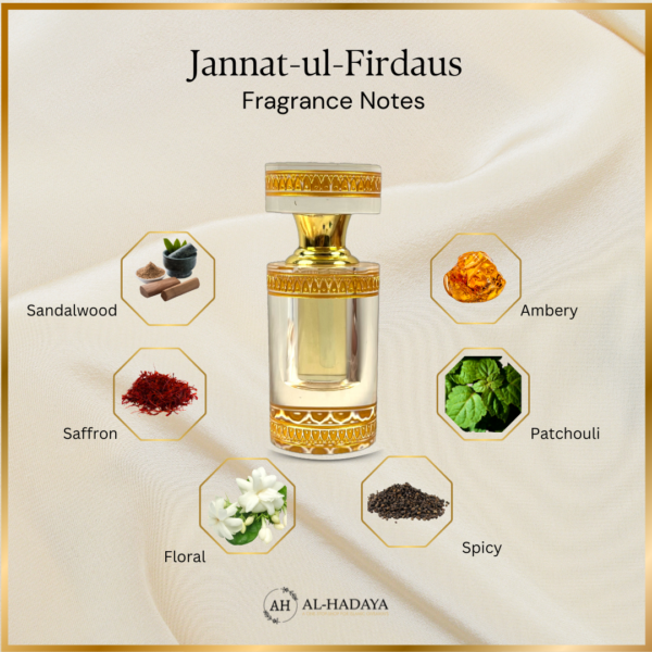 Jannat-ul-Firdaus Attar – Pure, Alcohol-Free Luxury Perfume Oil in Crystal Elegance (12ml) - Image 3