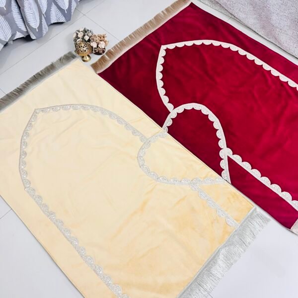 Personalised Luxury Couple Prayer Rug Set | Islamic Wedding Gift | Nikah Gift for Muslim Couples | Ibadat Essentials Collection - Image 3