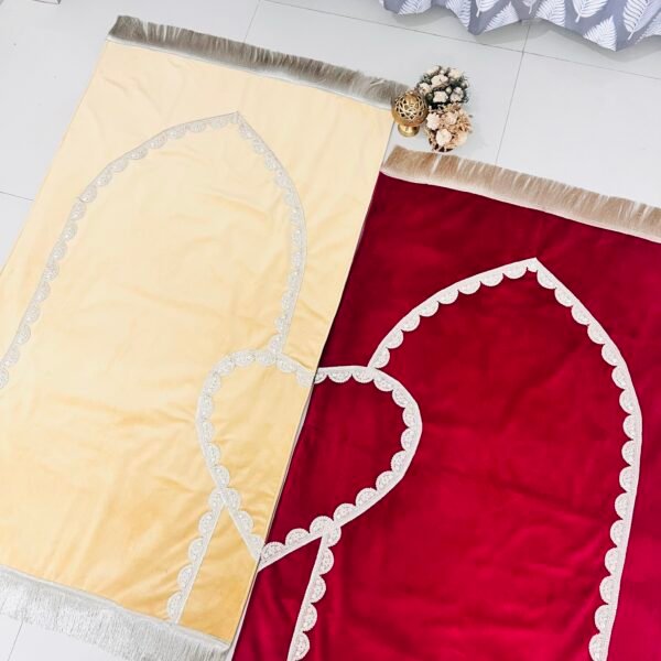 Personalised Luxury Couple Prayer Rug Set | Islamic Wedding Gift | Nikah Gift for Muslim Couples | Ibadat Essentials Collection - Image 5