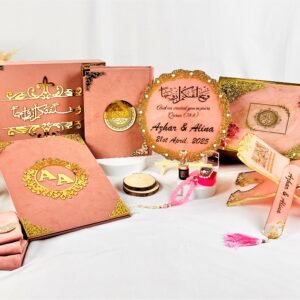 Premium Bridal Quran Gift Full Hamper| Al-Hadaya Hubb Al-Iman Collection | Luxurious Islamic Prayer Essentials | Rose Pink Hamper