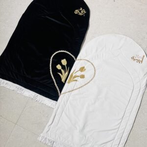 Personalised velvet white & black couple prayer mat