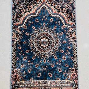 Blue Turkish velvet carpet prayer mat